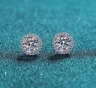 Halo stud earrings